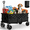 Black, variant on ACCVER Heavy Duty Collapsible Wagon Cart - 440LBS Capacity Folding Utility Cart w/ All-Terrain Wheels, Drink Holders for Camping, Beach, Grocery, Sports (Foldable & Portable), Extra Large Grey
