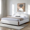 thumbnail image 3 of Omax Decor Valencia Upholstered Platform King Bed in White Cream Boucle Fabric, 3 of 9