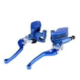 thumbnail image 2 of Par de palancas de cilindro maestro de embrague de bomba de freno hidráulico de motocicleta CNC de 22 mm ajustables en azul, 2 of 9
