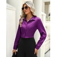 thumbnail image 7 of Zeagoo Satin Blouse for Women Long Sleeve Silk Button Down Shirt Casual Business Dressy Top Spring Fashion Silk Blouse, 7 of 7