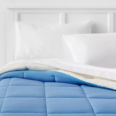 Room Essentials Faux Shearling Reversible Comforter Twin/XL Blue