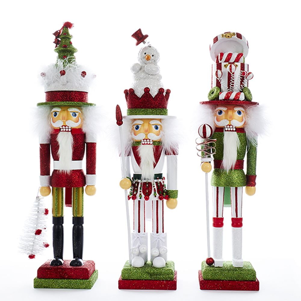 Pack of 3 Vibrantly Colored Hollywood Christmas Decorative Nutcracker