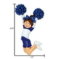 thumbnail image 6 of Ornaments by Elves Personalized Brunette Cheerleader Ornament in Blue Cheerleading Decor .25 lbs, 6 of 10