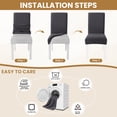 thumbnail image 6 of JIATER 100% Waterproof Dining Chair Covers Stretch Chair Slipcovers Protector Set of 6,Dark Gray, 6 of 8