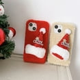 thumbnail image 3 of SaniMore Case for iPhone 14 Plus 6.7" 2022 Relaese, Hairy Skin PC Back Lovely 3D Hat Shockproof Anti-drop Fashion Christmas Theme Case for iPhone 14 Plus 6.7 inch 2022, Red, 3 of 7