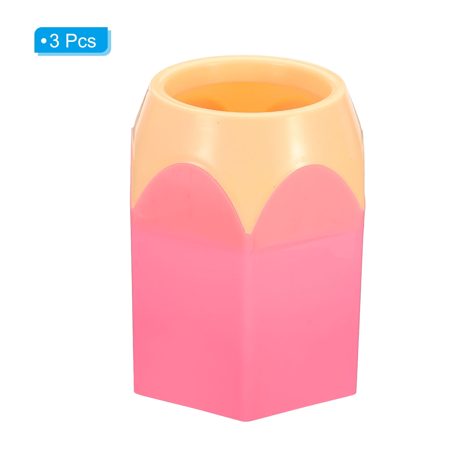 Unique Bargains Cute Plastic Pencil Holder for Desk Stylish Organizer Pink