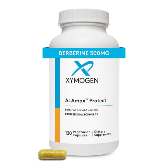 XYMOGEN ALAmax Protect - Berberine and ALA Supplement Complex - Alpha-Lipoic Acid with Berberine HCI   Biotin to Help Support Cardiometabolic Health (120 Capsules)