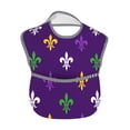 thumbnail image 2 of Bingfone Mess-Proof Baby Bib - Waterproof Bib For Baby Boy Or Girl With Food Catcher Pocket, Unisex-Purple Mardi Gras, 2 of 8