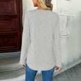 thumbnail image 5 of XuJwPNcy Long Sleeve Tops for Women V Neck Tunic Business Casual Dressy Blouse Rolled Sleeve Solid Color T Shirts（Gray,Medium), 5 of 7