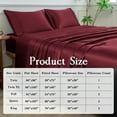 thumbnail image 6 of LIFCOM Satin Sheets Set Full Size Burgundy,4Pcs Luxury Silky Bedding Set with 15 Inches Deep Pocket for Mattress, 6 of 6