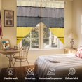 thumbnail image 5 of Swag Curtains Valances for Windows, Farmhouse Rustic Wood Texture Short Kitchen Window Curtains Over Sink, Yellow Grey Cafe Curtains Panel Set Of 2,Rod Pocket, 36 Inches Length, 5 of 8
