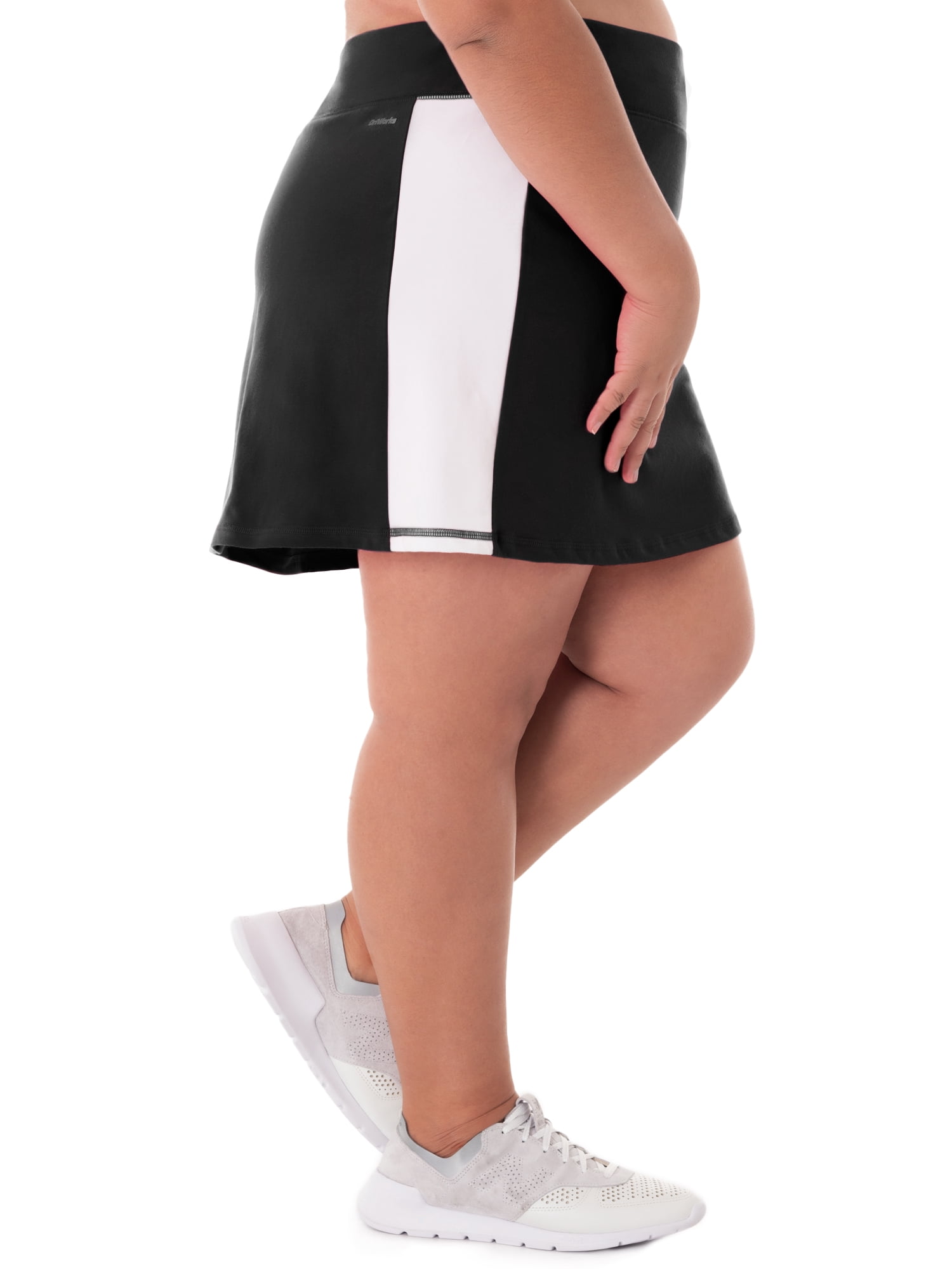 Athletic Works Women's Plus Size Cotton 19" Varsity Stripe Skort