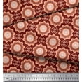 thumbnail image 3 of Soimoi Red Silk Fabric Vector Design Damask Decor Fabric Printed Yard 42 Inch Wide, 3 of 3