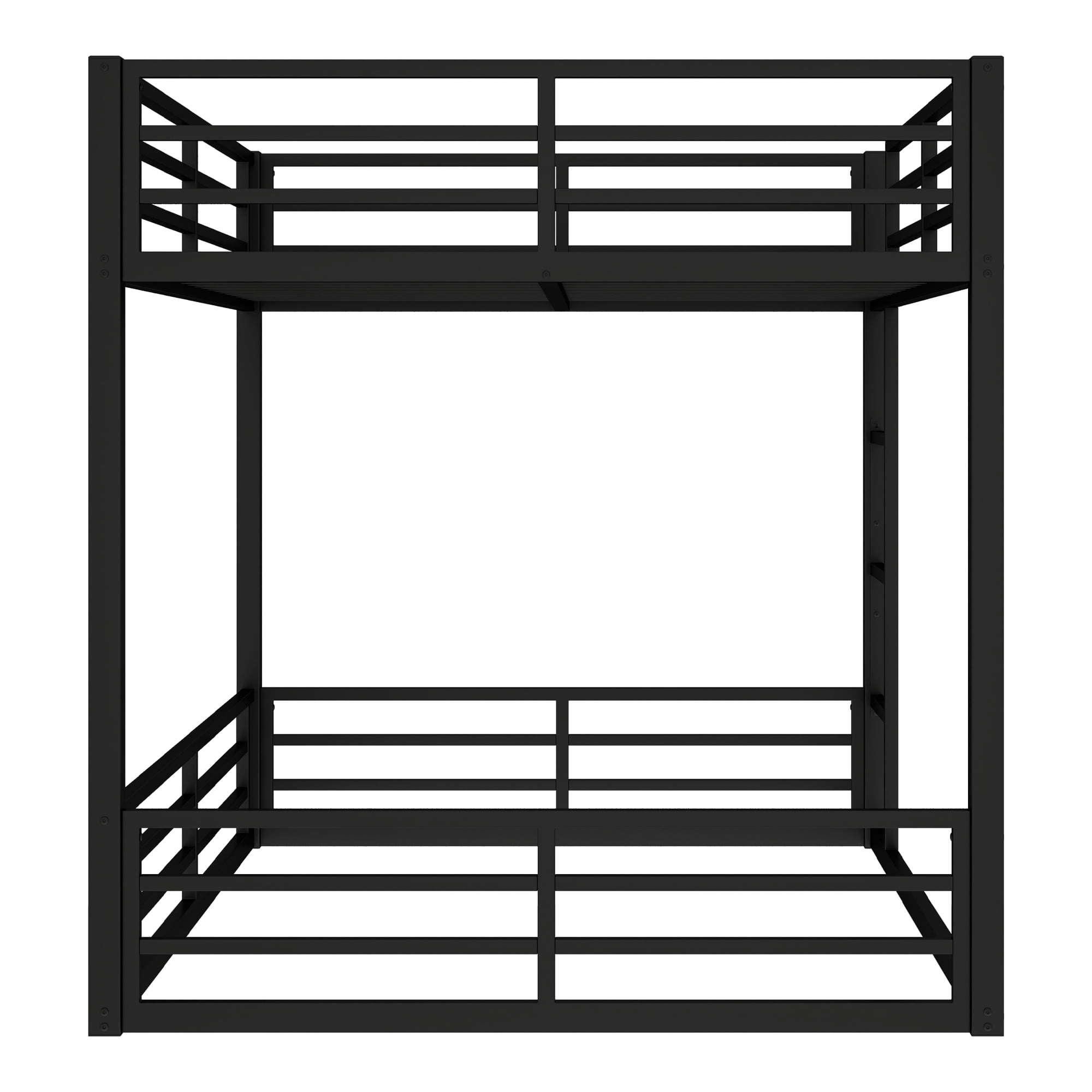 Leumius Metal Bunk Bed,Queen over Queen Bunk Bed Frame for Kids/Teens/Adults,Space-Saving/Noise Reduced/No Box Spring Needed,Black