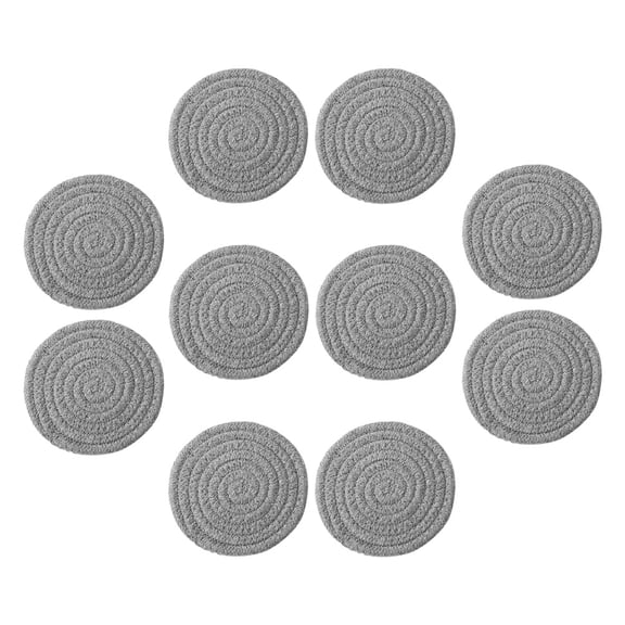 BESTYASH 10-Piece Woven Cotton Round Pot Holders Set Non- Decorative Table Mats