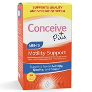 Conceive Plus Male Fertility Supplement for Semen Volumizer, Sperm Count Booster - Zinc, Ginseng, Ashwagandha, Q10, Antioxidants - Motility Boost for Men - 60 Vegetarian Soft Capsules