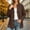 Brown plus size shacket for women a1, variant on Aaihamo Women's Plus Size Fall Winter Long Sleeve Open Front Coats Button Down Stand Neck Shacket Casual Warm Solid Basic Outdoor Jackets, Gray S