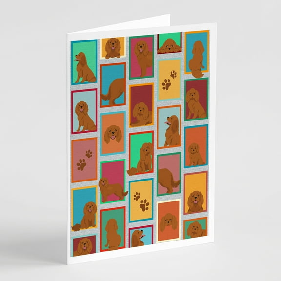 Lots of Ruby Cavalier Spaniel Greeting Cards and Envelopes Pack of 8 7 in x 5 in