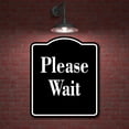 thumbnail image 2 of Please Wait Elegant BLACK Aluminum Composite Sign, 8.5"x10", 2 of 9