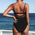 thumbnail image 5 of Arnsht Women V Neck One Piece Swimsuit Comfortable Breathable Wrapped Mesh Tummy Control Bathing Suit with Adjustable Straps Black S, 5 of 8