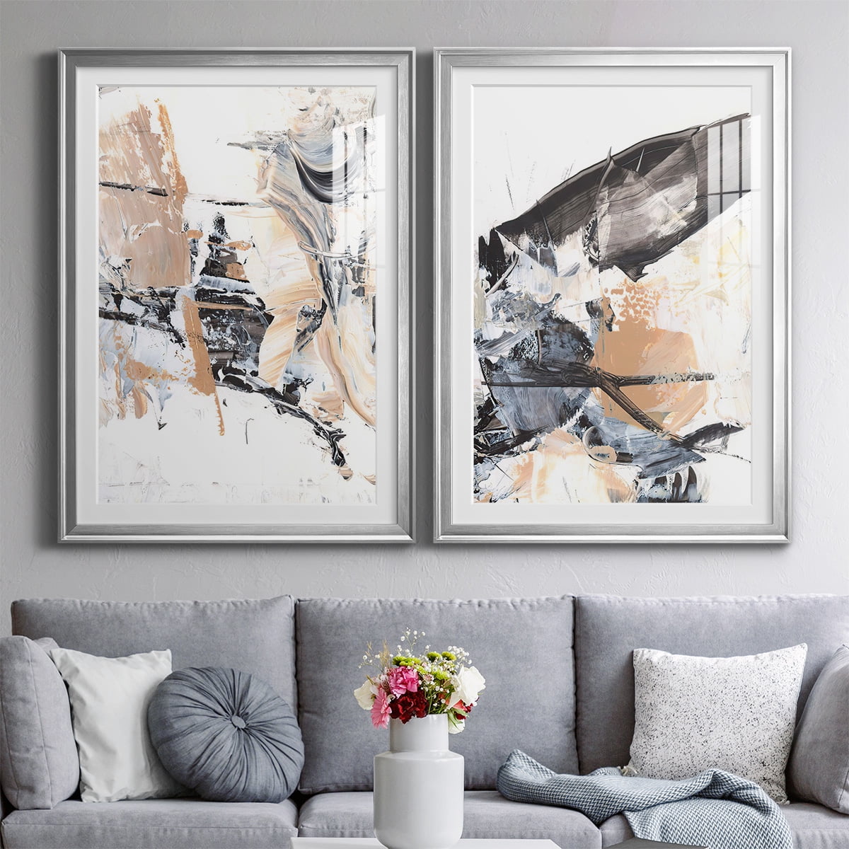 Wexford Home Ruckus III Premium Framed Print, 22.5" x 30.5" - Ready to Hang, Silver (Set of 2)