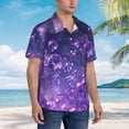 thumbnail image 3 of Balery Purple Bubble Abstract Art Camisas hawaianas de manga corta para hombre, camisas playeras de corte holgado, camisas de vacaciones con botones,X-Large, 3 of 7