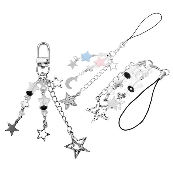 FRCOLOR 3pcs Star Phone Chain Keychain Cute Kawaii Phone Charm Mobile Decorations Universal Accessories For Girls Pendant For Bags And Keys