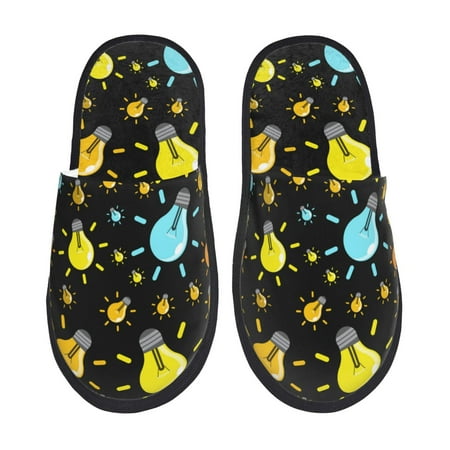 

Slippers for Women colorful Light Bulb Pattern Womens Slippers Fuzzy Winter House Shoes Soft Anti-Skid Slippers Indoor and Outdoor