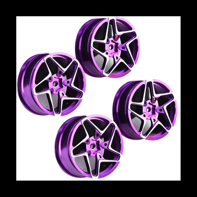 4 Piezas 1/10 On-Road Drift Car 52MM AleacióN de Aluminio Cubo de Rueda de Metal 1,9 Pulgadas Climb Car Wheel Llanta para ,