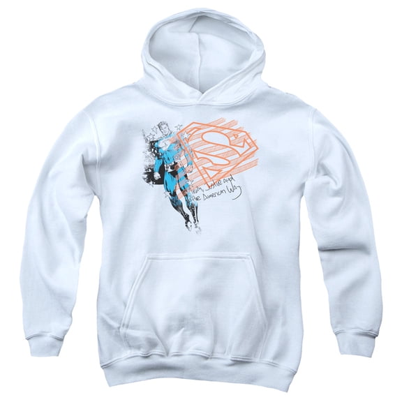 Superman - Super American Flag - Youth Hooded Sweatshirt - Medium