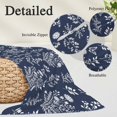 thumbnail image 3 of Navy Blue Botanical Body Pillow Cover 20 x 60 Inch Decorative Pillow Cover Spring Summer Chic Wildflowers Lumbar Pillowcase Seasonal Rectangle Cushion Case for Couch Sofa Bed Living Room, 3 of 9