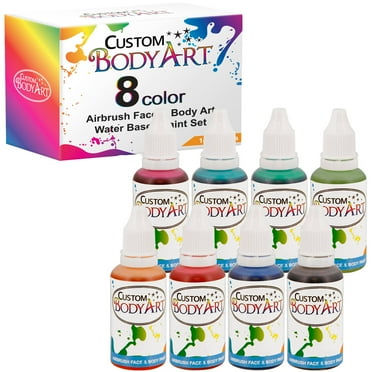 8 Secondary Colors Airbrush Face & Body Art Paint Kit Water-Based Custom Tattoo