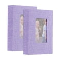 thumbnail image 1 of 2Pack Small Photo Album, 4x6 Linen Cover Picture Book Hold 52 Photos, Purple, 1 of 2