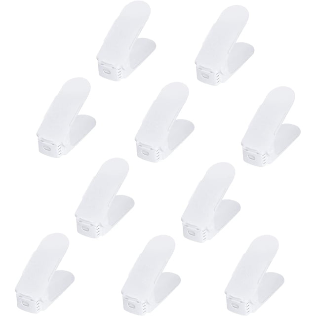 Ensemble de 10 Pcs Porte-Chaussures Réglable en Hauteur Antidérapant en Plastique