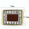 thumbnail image 2 of Mens Ring Brown Two Tone Stainless Steel Ring with Synthetic Twinkling in Topaz, 2 of 7
