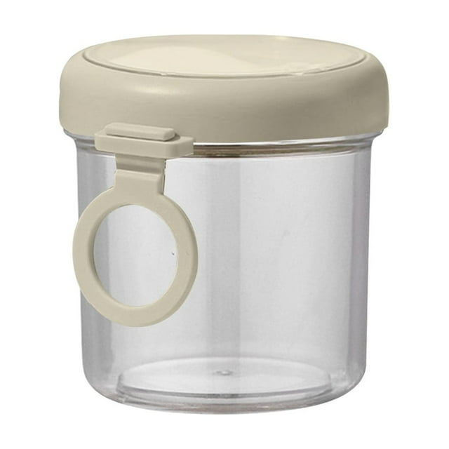 Double Layer Breakfast Cup with Lid and Spoon,Yogurt Parfait Snack Cup,To Go Breakfast Cereal Fruit Overnight Oats Container Reusable,for Travel Hiking Camping,White