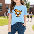 thumbnail image 5 of Girls Valentine's Day Shirt Blue Short Sleeve Kids Crewneck Top | Cute Heart Print Love Holiday Tee for Kids & Little Girls Valentine Outfit,Size 3 T, 5 of 9