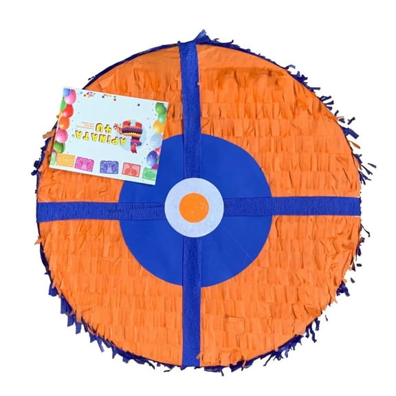 Bullseye Pinata Orange & Blue Color 16" Dart Gun Theme Party Bullseye Birthday Party Decoration