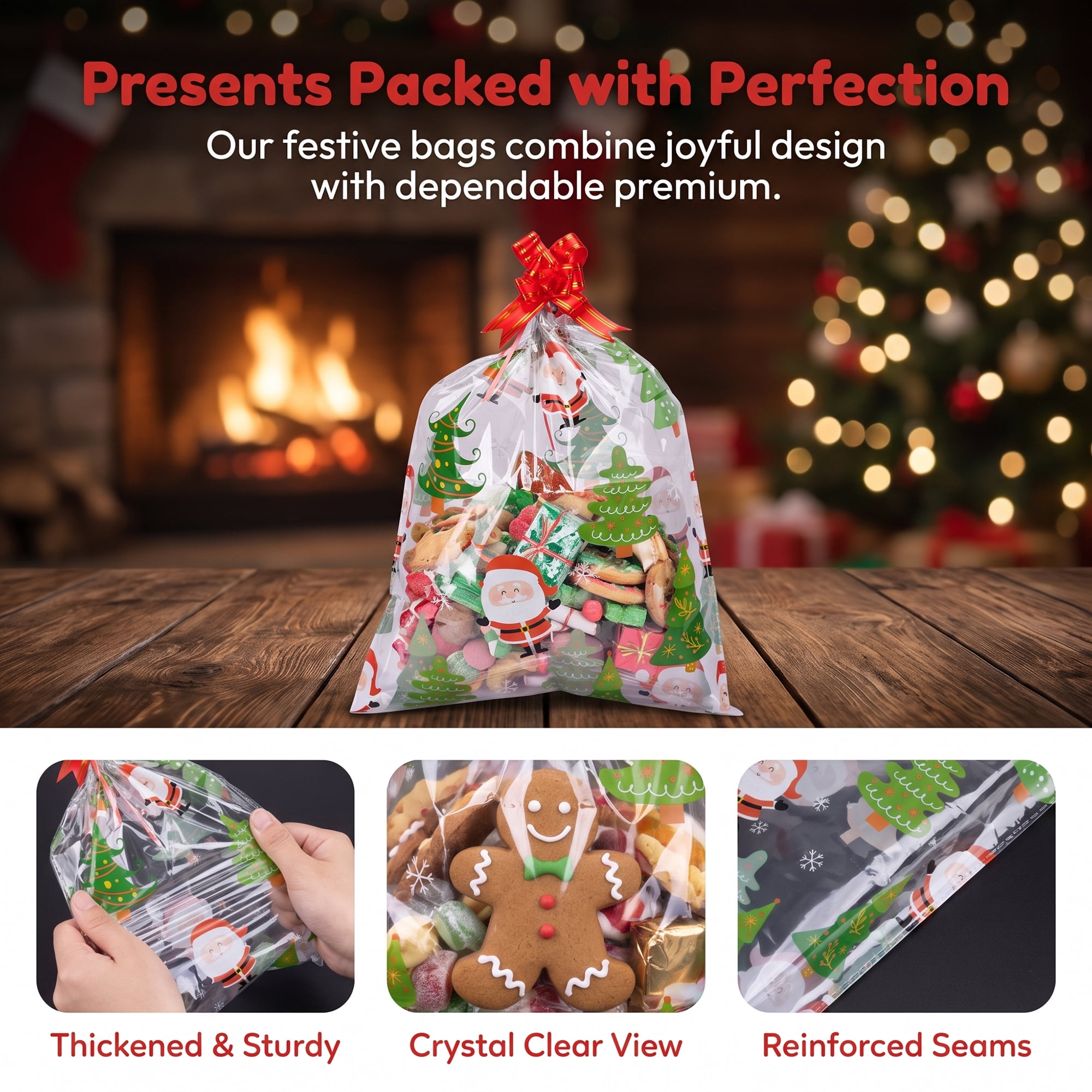 Unique Bargains 10Pcs Gift Bags for Present Packaging Old Man Pattern 17.7" x 23.6"