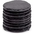 thumbnail image 2 of Drink with Holder, 8 Pieces Round Slate Stone 4 Inch Handmade For Bar and Home, Black, 2 of 8
