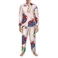 thumbnail image 3 of Picia Mushroom Pattern Men’s Long-Sleeve Sleepwear Set - Soft 2-Piece Loungewear with Pockets, Comfy PJs for Relaxing Nights-Medium, 3 of 7