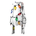 thumbnail image 4 of Women's Christmas Dress Crewneck Printed Long Batwing Sleeve Holiday Mini skirt Green XL, 4 of 5