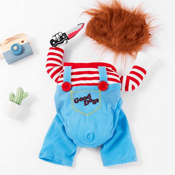 Pet Cowboy Rider Costume - Funny Denim Knight Outfit for Cats & Dogs, Party Dress-Up Costume for Pets