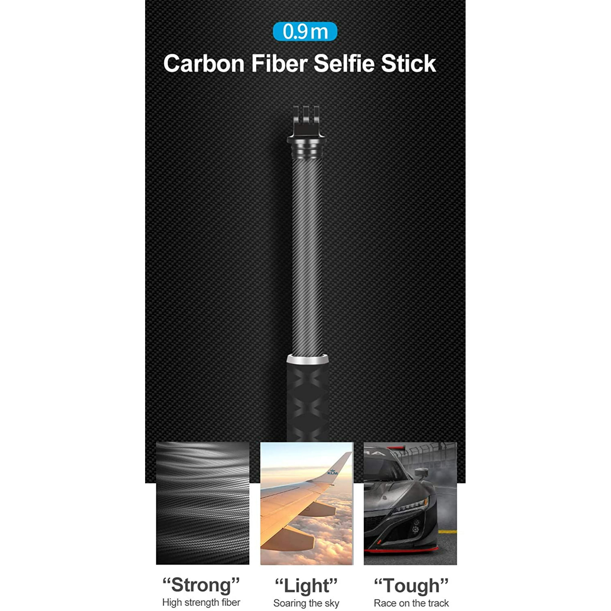 TELESIN Ultralight Carbon Fiber Selfie Stick with Tripod Stand