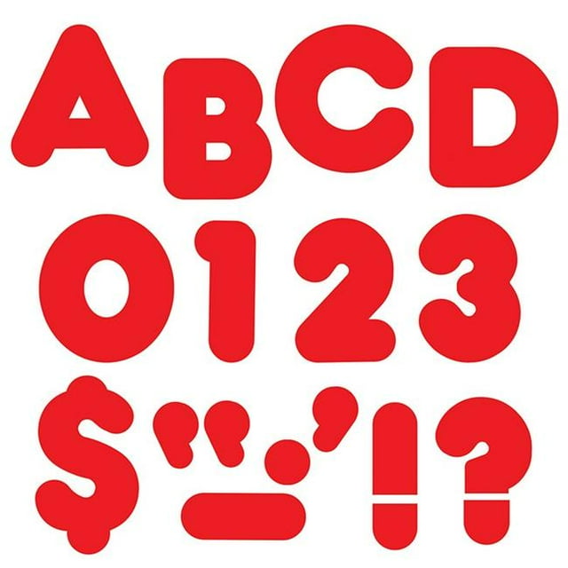 Trend Enterprises T-457-6 Lettres Prêtes 4 Po. Décontracté, Rouge - Lot de 6