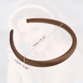 thumbnail image 4 of Unique Bargains 2 Pcs Solid Simple Silk Headbands Fashion Hair Accessories for Women White Light Coffee 0.59" Wide, 4 of 7