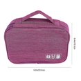 thumbnail image 1 of Digital Accessory Storage Bag Cord Organizer Travel Electronics Accessories Violet Cotton Linen Material Storage 1Pcs, 1 of 4