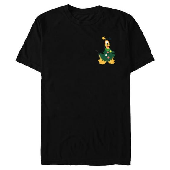 Disney Pluto Holiday Christmas Tree Costume Corner Art - Short Sleeve Blended T-Shirt for Adults - Customized-Black