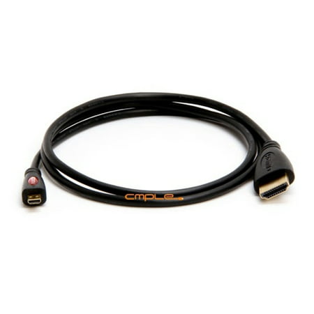 Cmple Computer Video And Audio Electronics Accessories MICRO HDMI to HDMI cable Gold Plated for Cell phones - 3 FEET