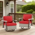 thumbnail image 2 of Outdoor Wicker Swivel Chairs with Cushions(Set of 2) for Patio, 2 of 8